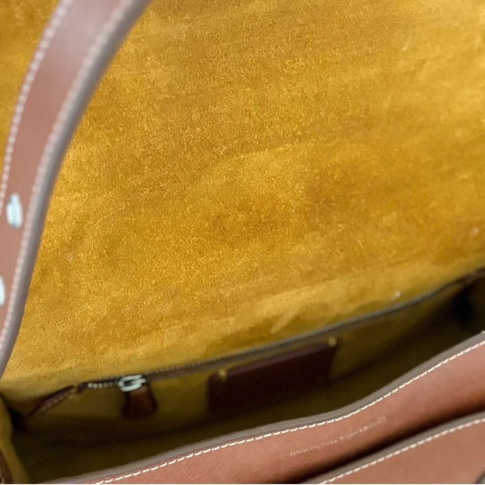 Coach Brown Leather Crossbody with Silver 'C' Buckle - Picture 8 of 8